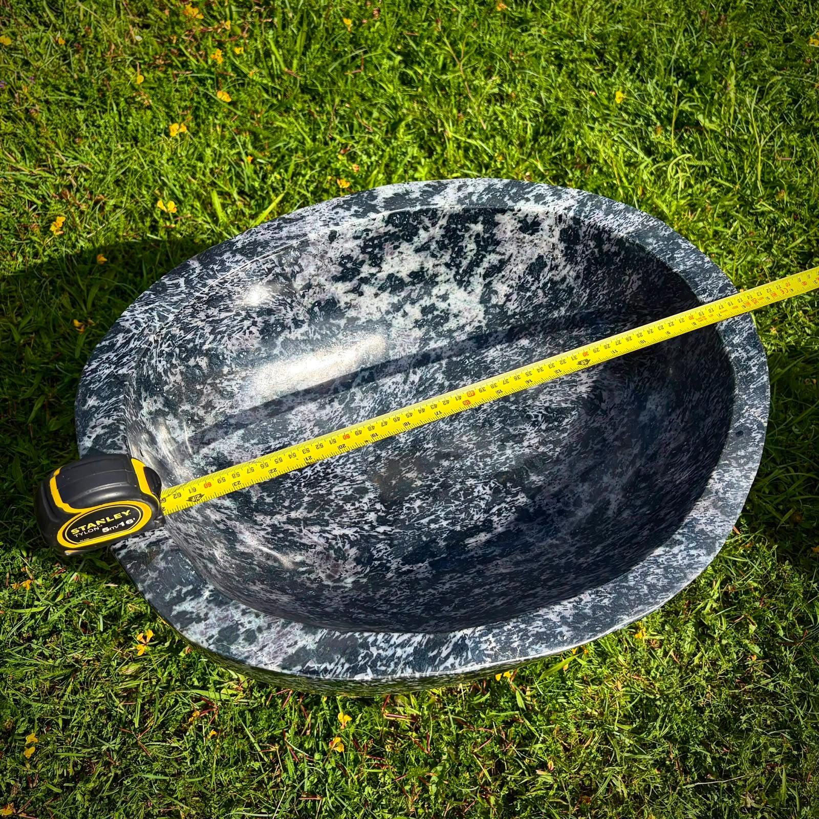 Mystic Merlinite bowl with deep indigo and charcoal colouring for modern home styling.
