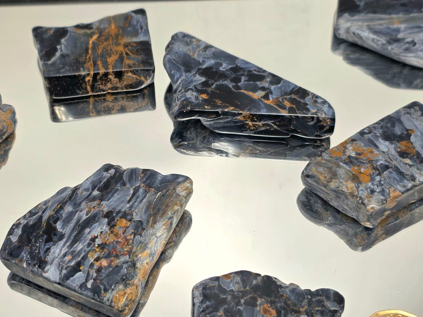 Detailed view of polished Pietersite slice