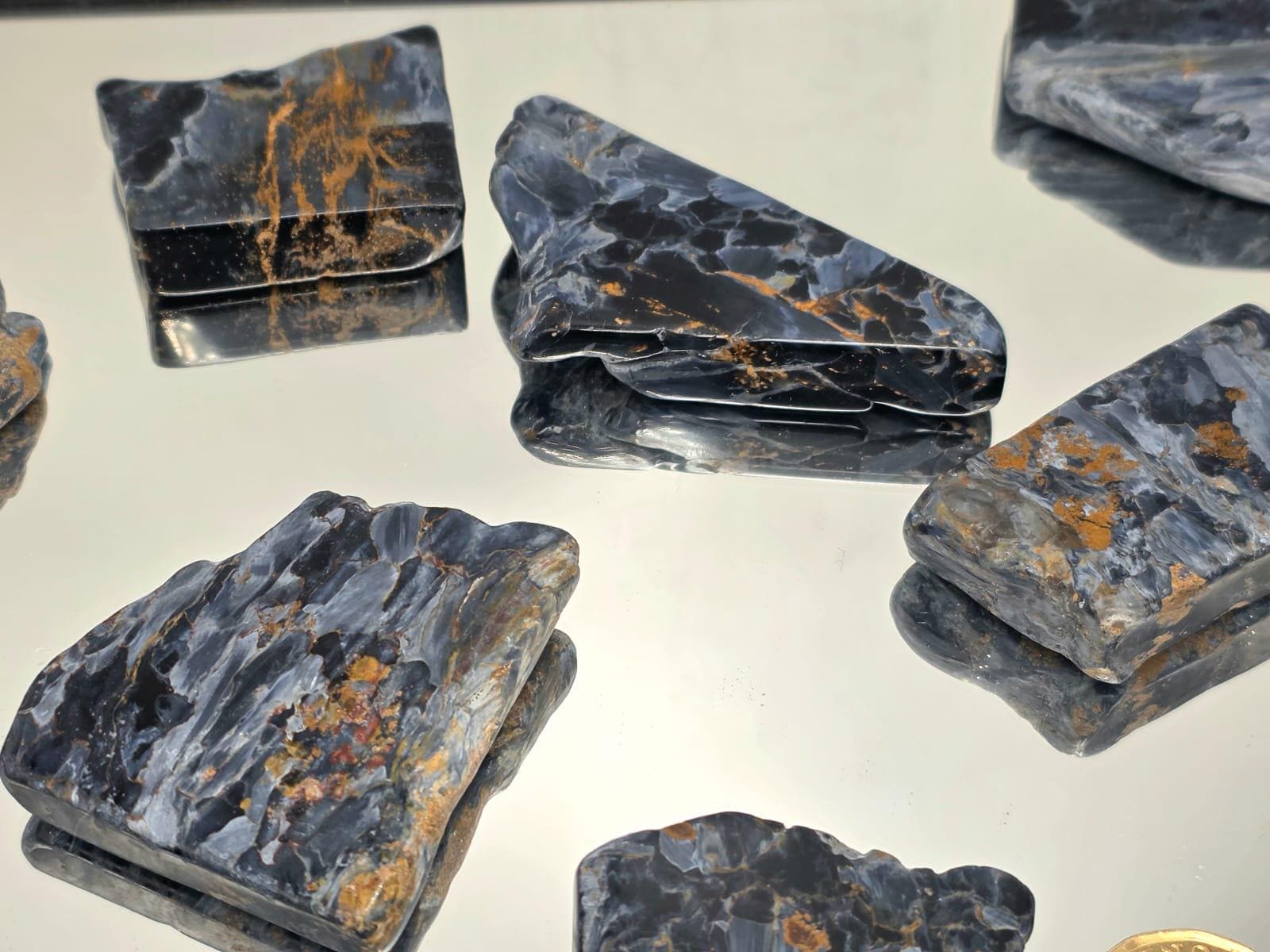 Detailed view of polished Pietersite slice