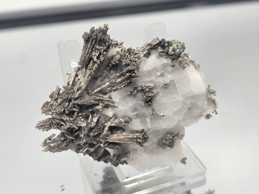Natural Native Silver on Calcite Matrix displayed in a modern home decor setting.