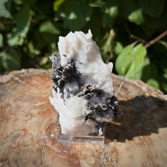 Native Silver on Calcite specimen from Bou Azzer Morocco