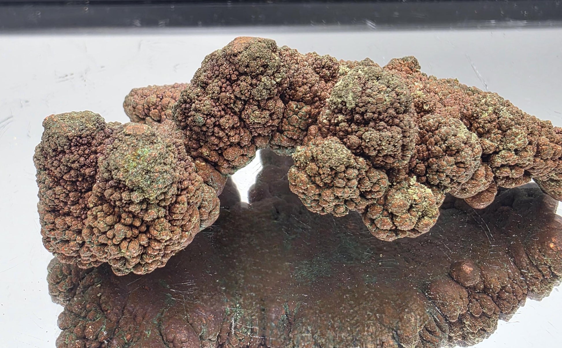Native copper nugget, natural raw mineral with crystalised texture.