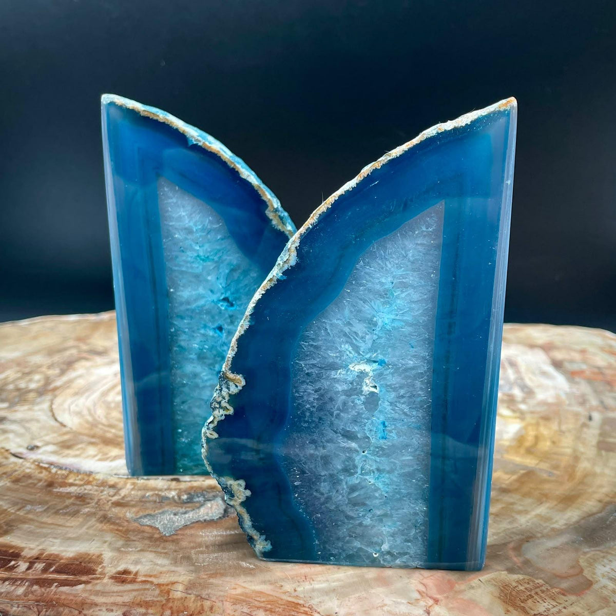 Natural Agate display bookends