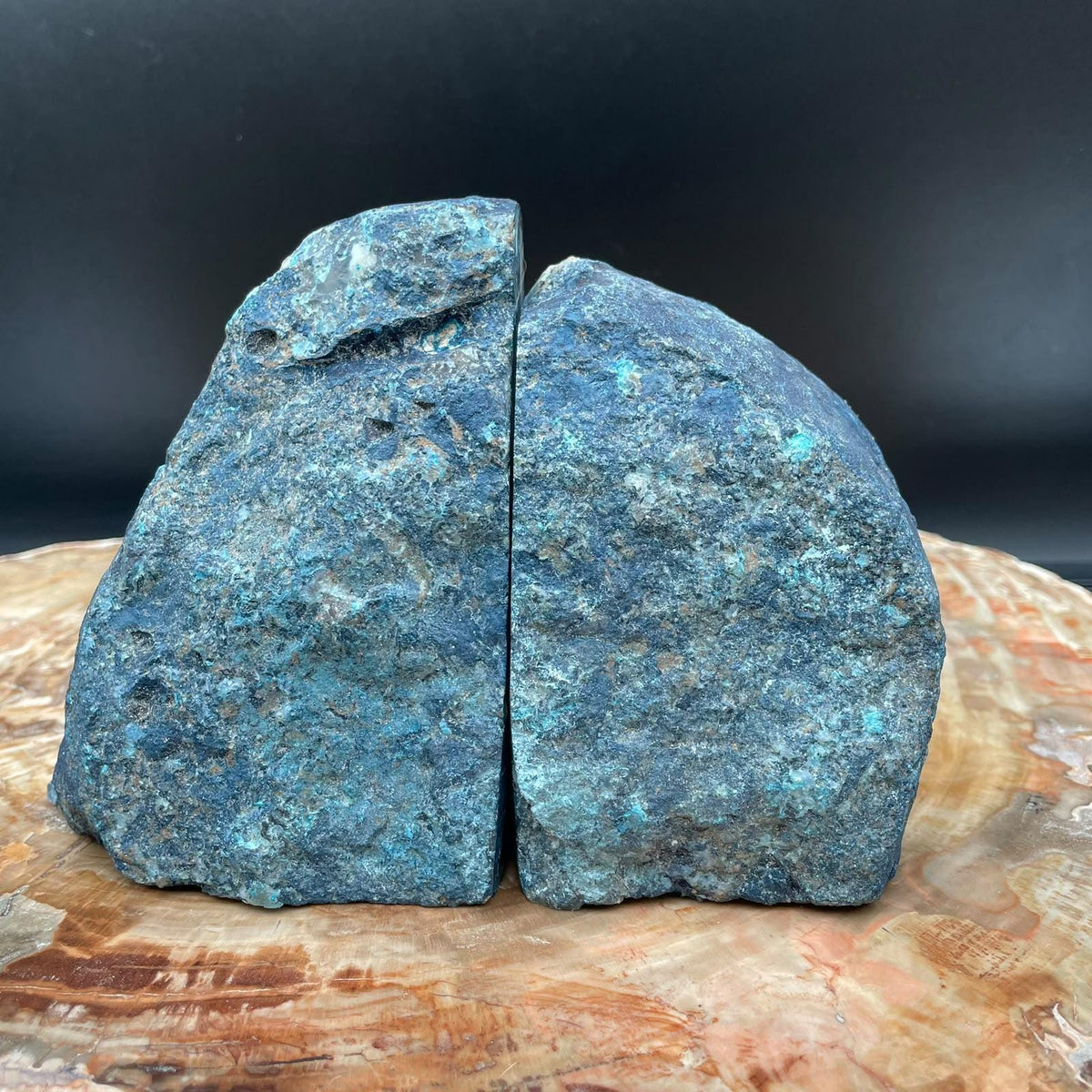 Natural Blue Agate decor for library bookshelves