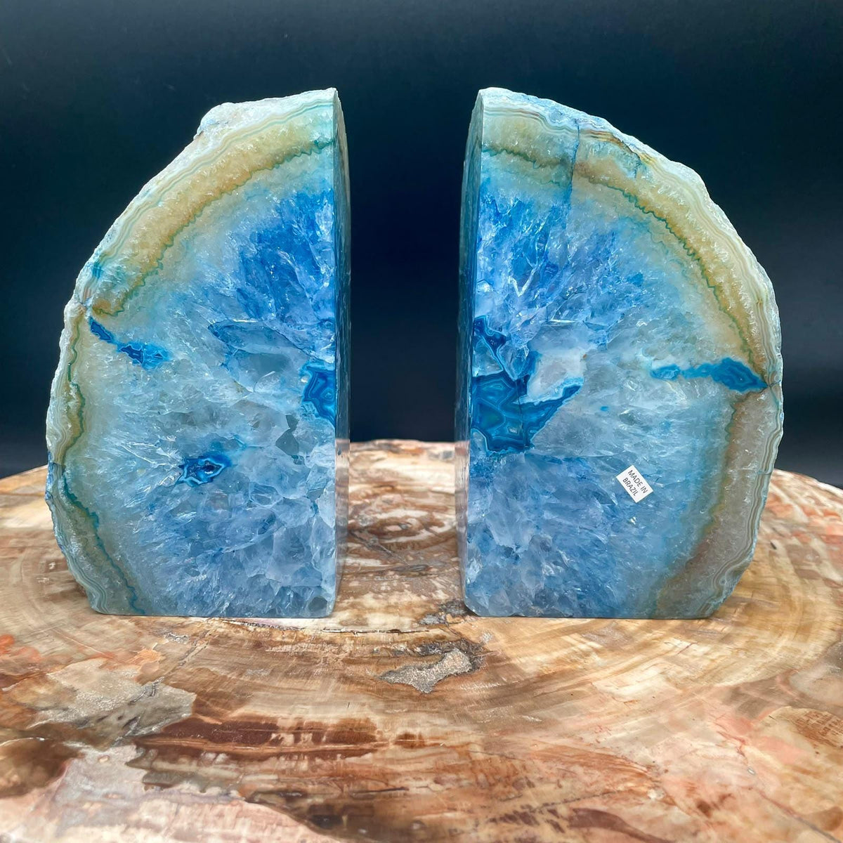 Natural Agate stone bookends for bookshelves