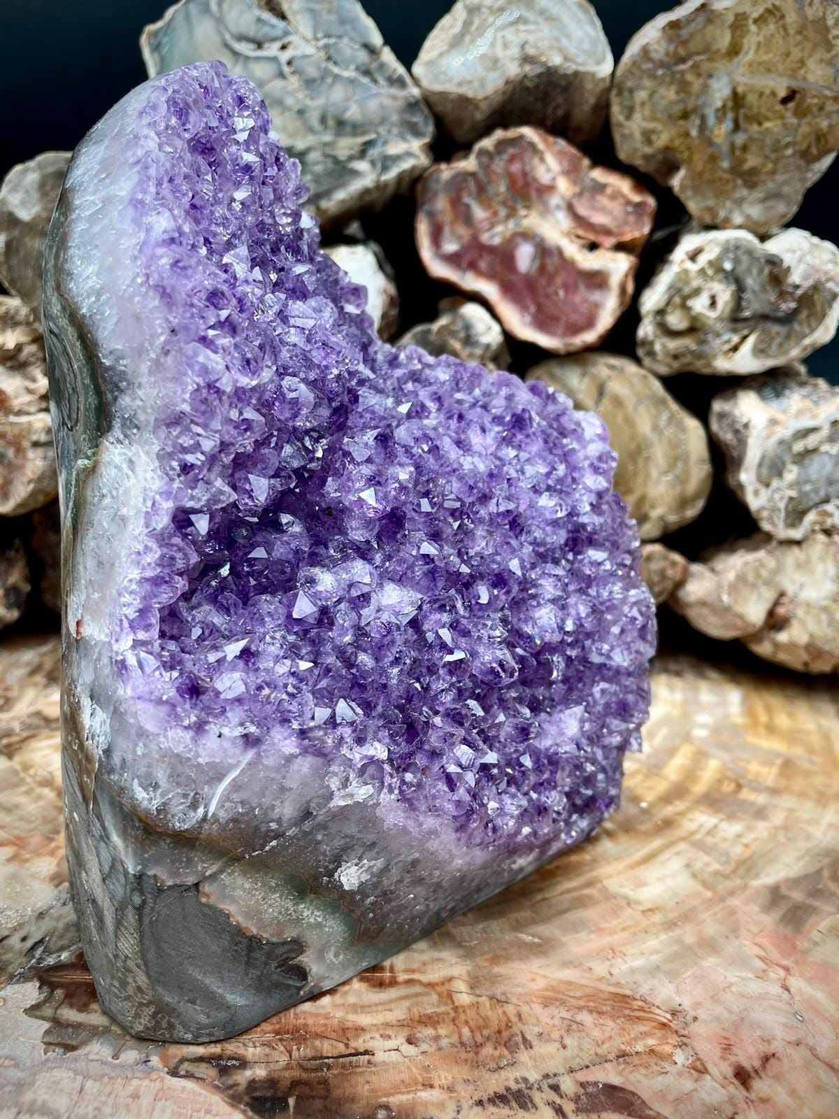 Natural Amethyst crystal geode specimen from Uruguay