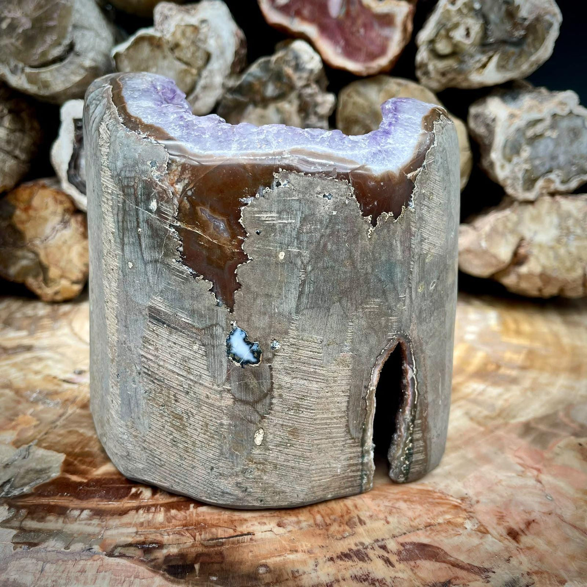 Natural Amethyst geode mineral collector specimen