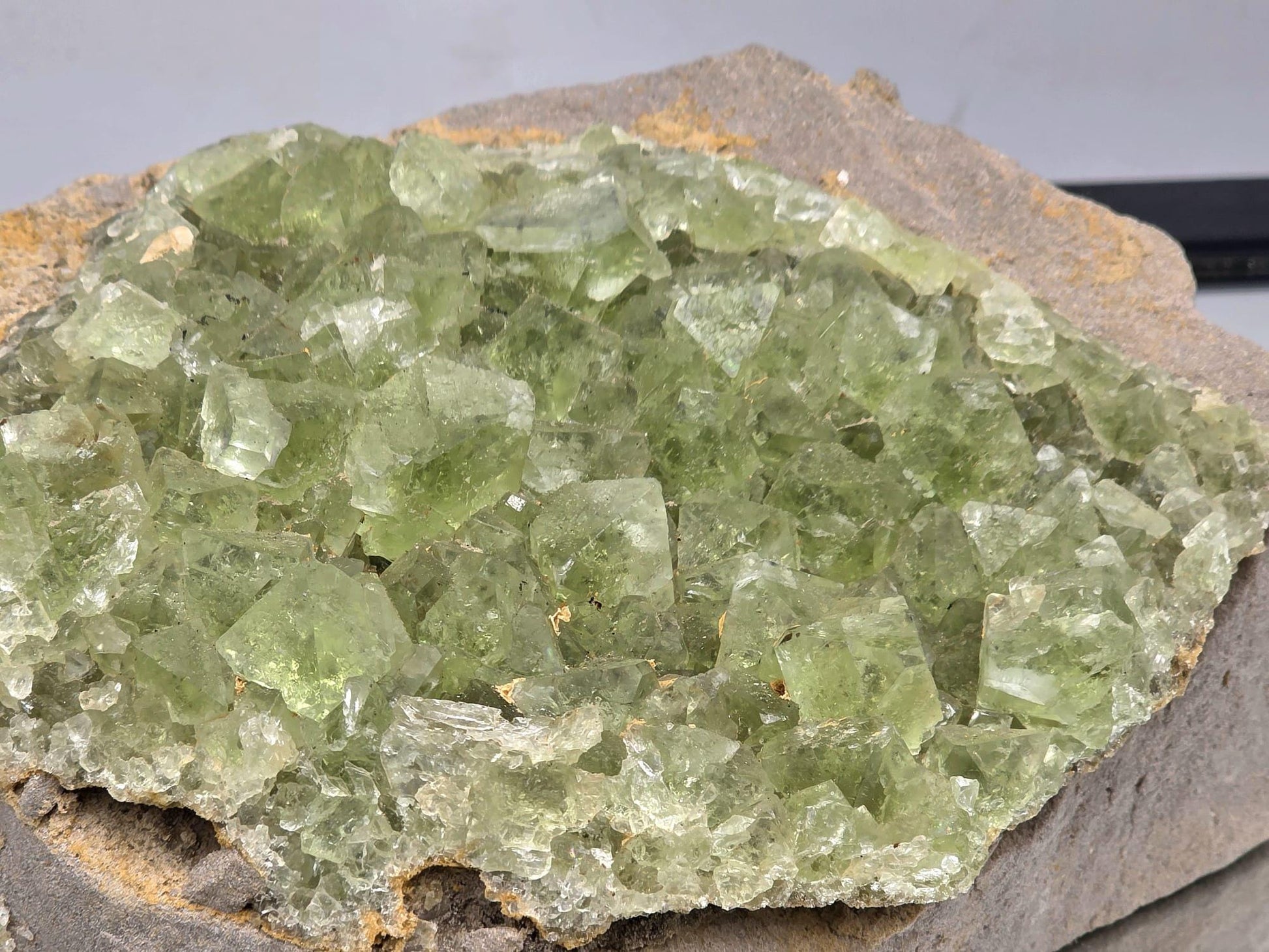 Natural unpolished fluorite specimen displaying rare crystal habit.