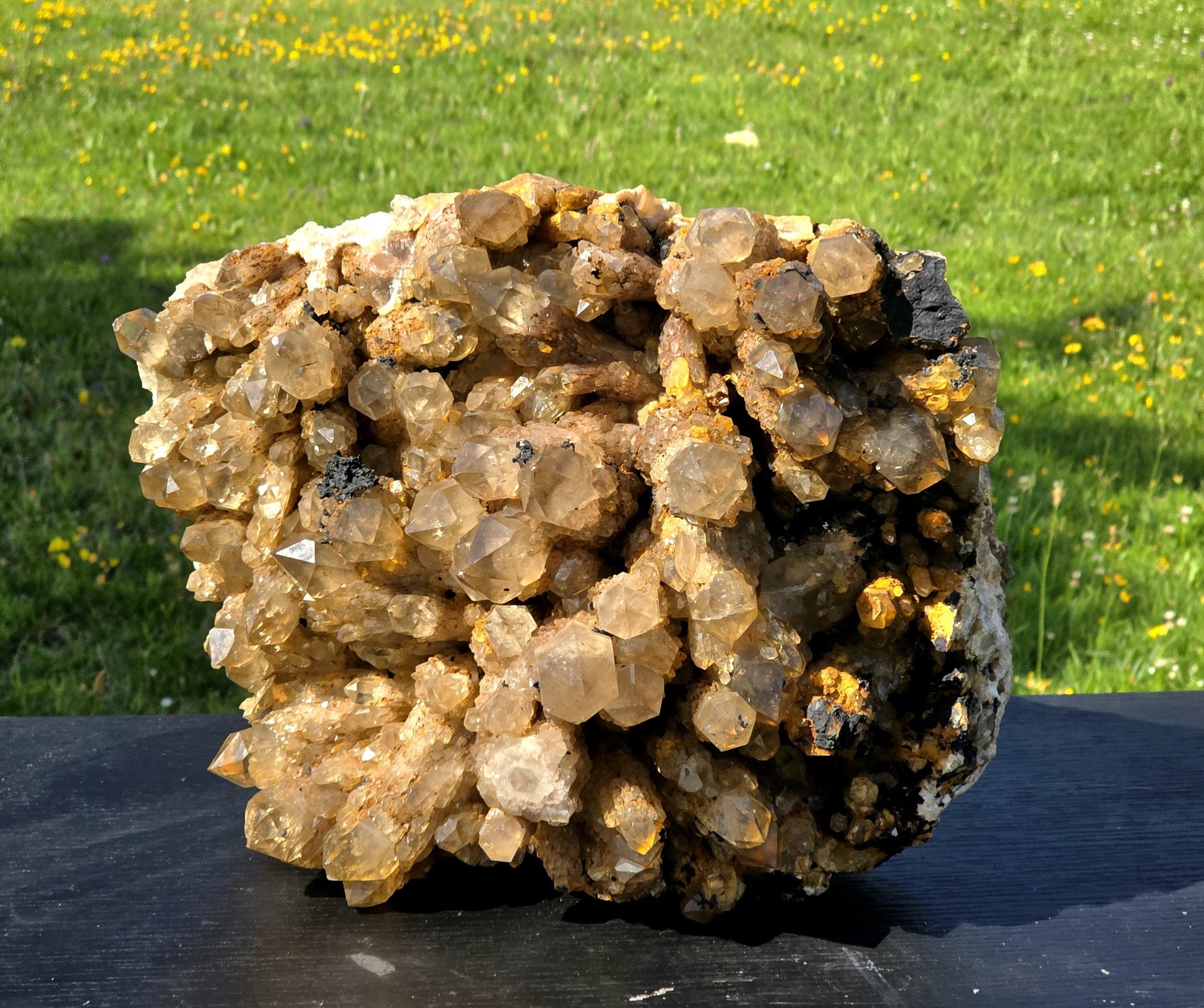 Raw Kundalini Citrine cluster from Congo 