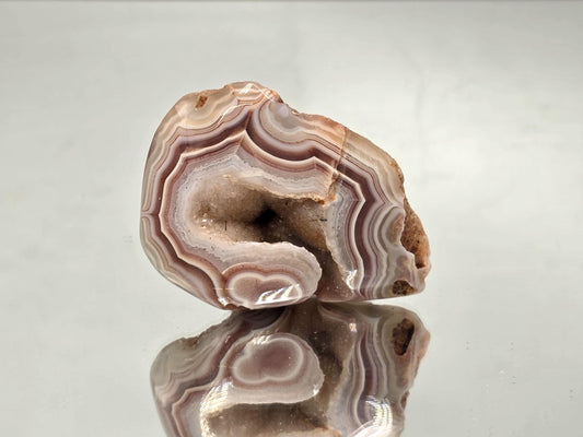 Natural Malawi Agate polished geode crystal.