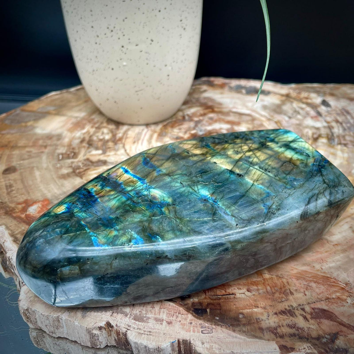 Natural mineral Labradorite display piece