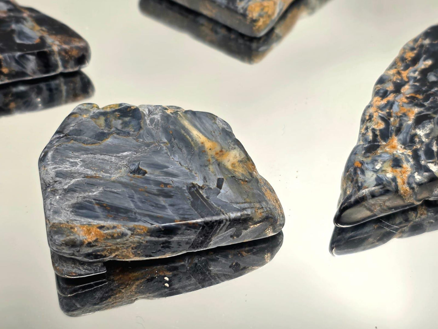 Close-up of Namibia Pietersite crystal slice