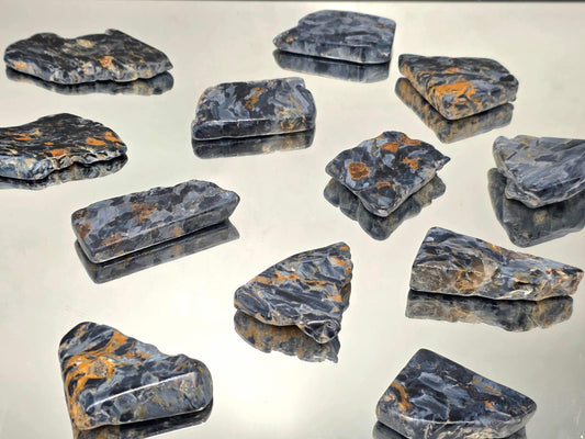 Natural polished Pietersite slice with chatoyancy