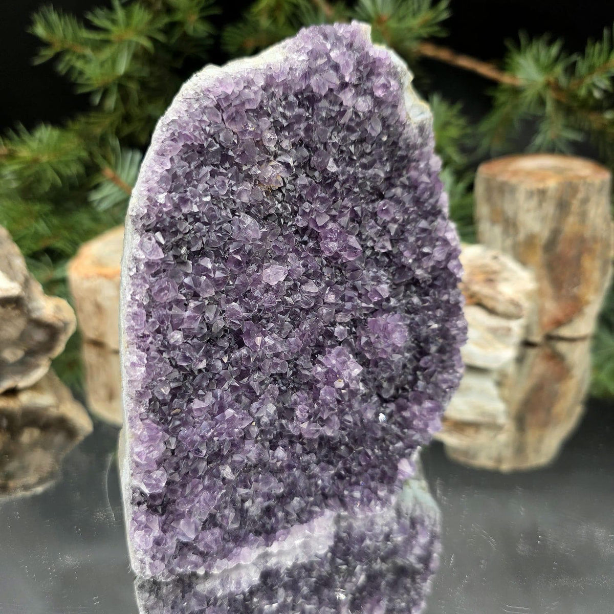 Natural purple quartz mineral specimen, also known as Amethyst