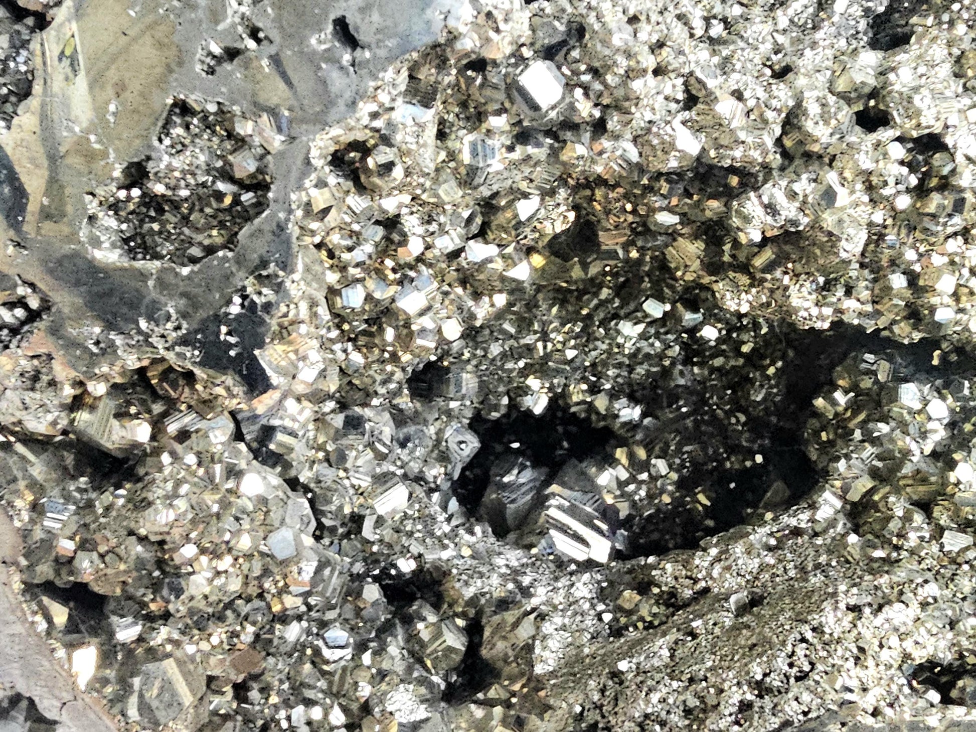 Extra-large Peruvian pyrite sphere, 12.5 inches in diameter.
