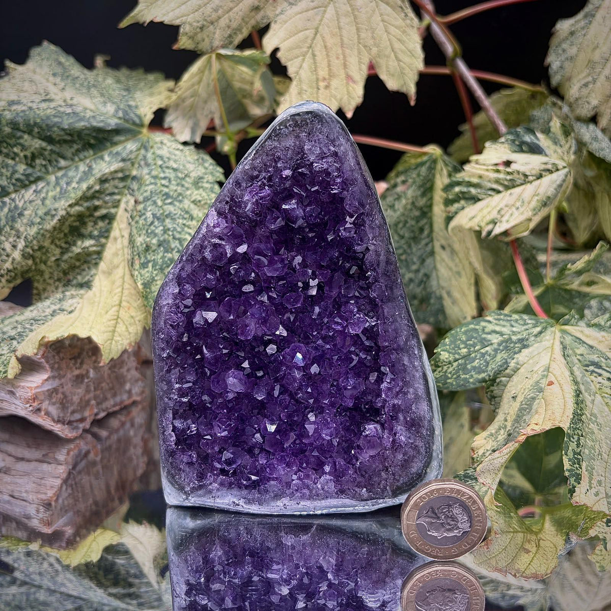Natural Amethyst freeform originating from Uruguay.