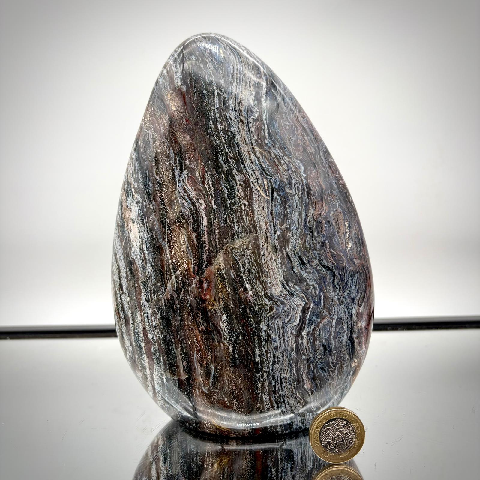 Ocean jasper crystal pair styled for interior design
