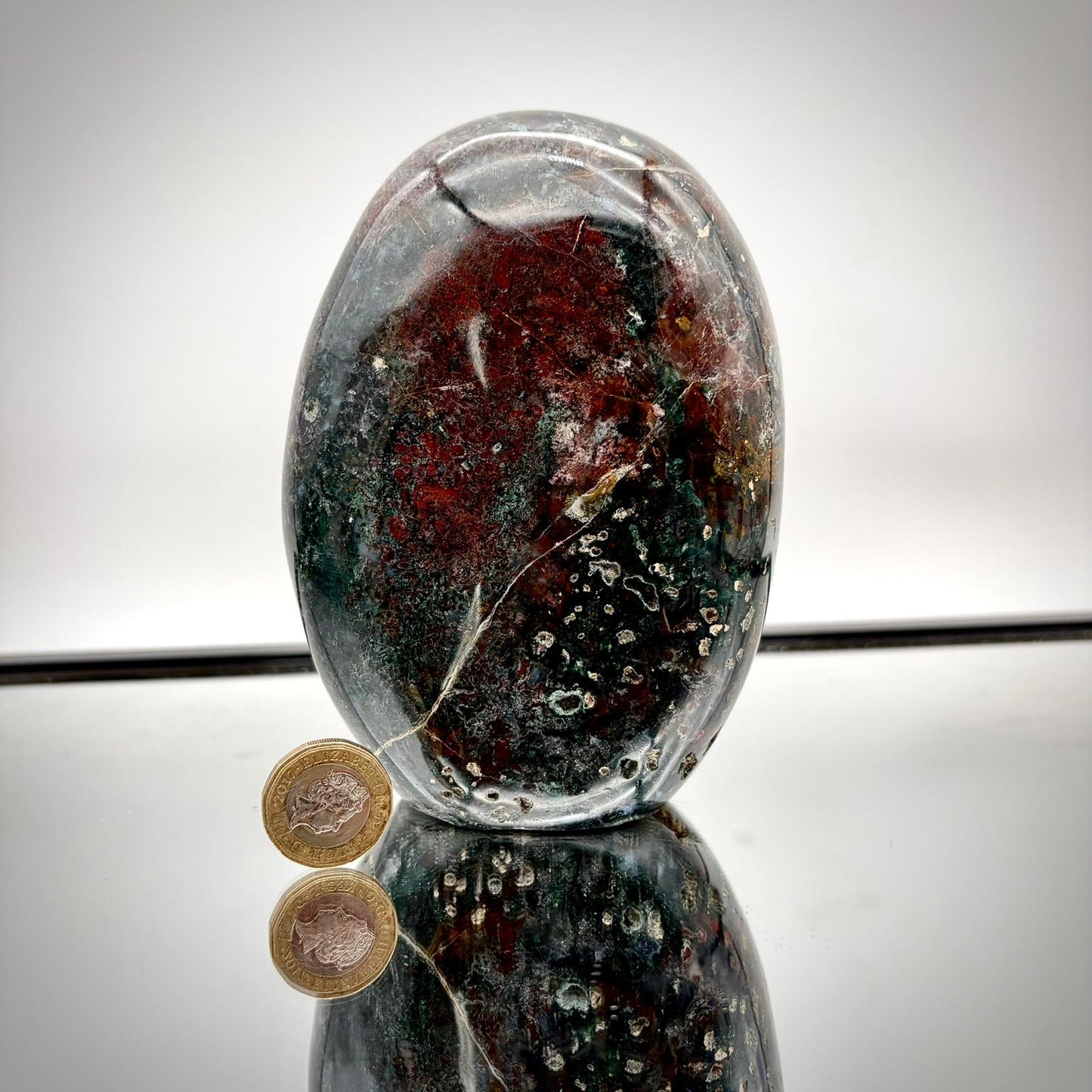 Decorative ocean jasper crystal duo for home