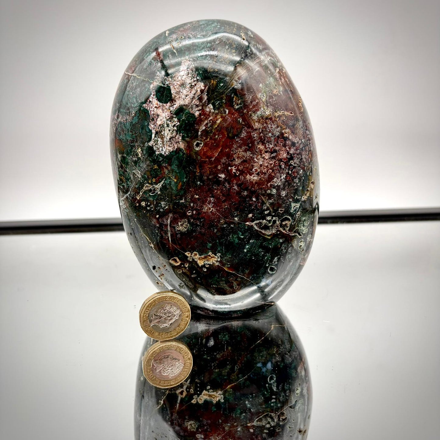 Natural ocean jasper stone pair for interiors