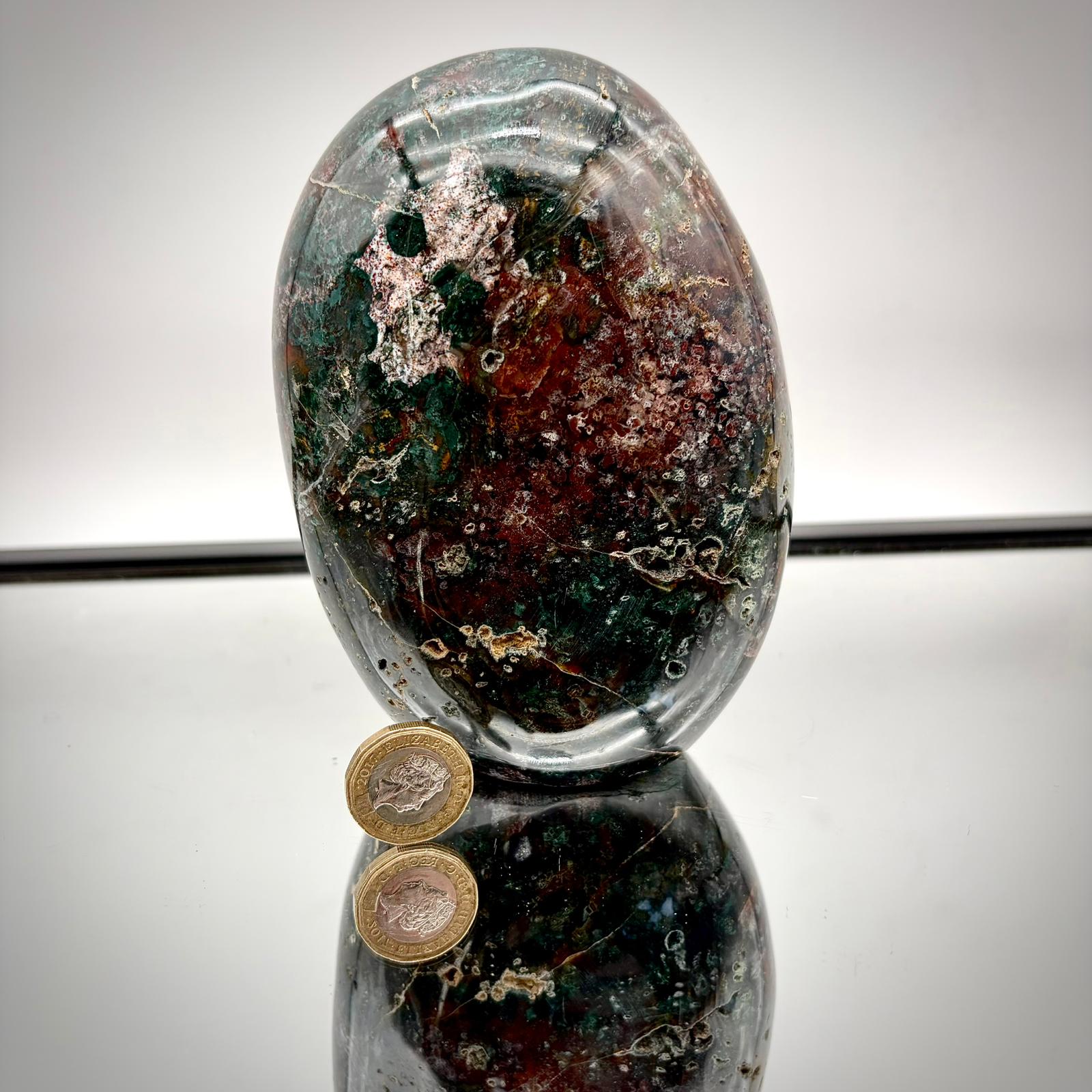 Natural ocean jasper stone pair for interiors
