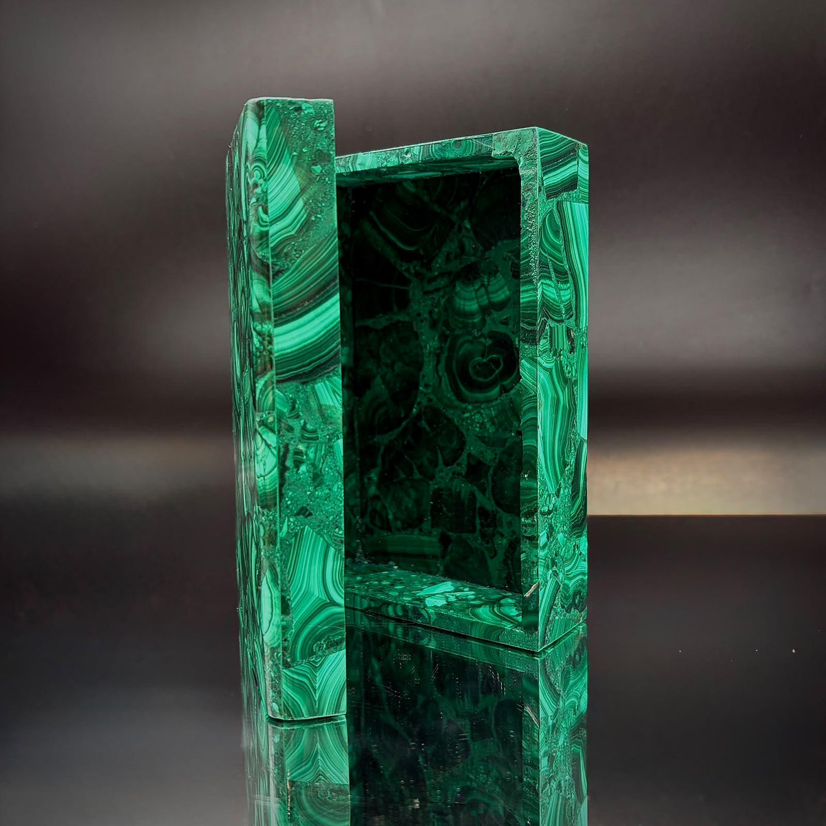 One of a kind large Malachite jewellery and keepsake box