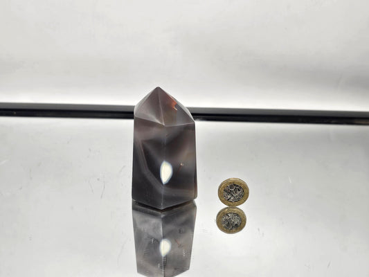 Orca Agate tower for spiritual decor and energy work.