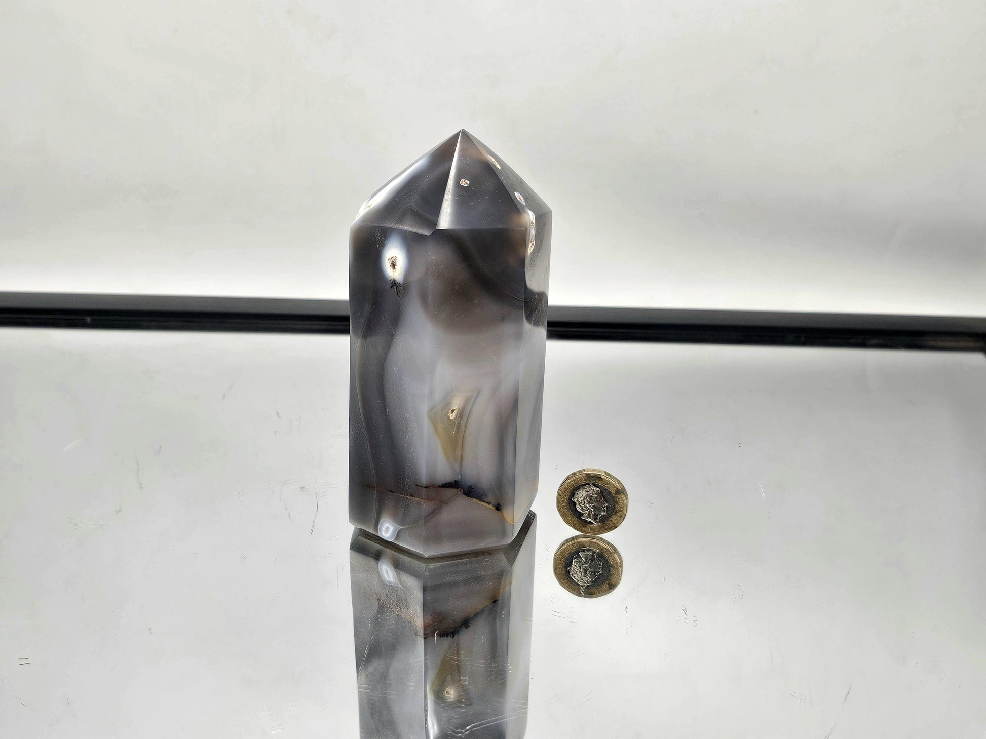  Orca Agate tower used for meditation and calming energy.