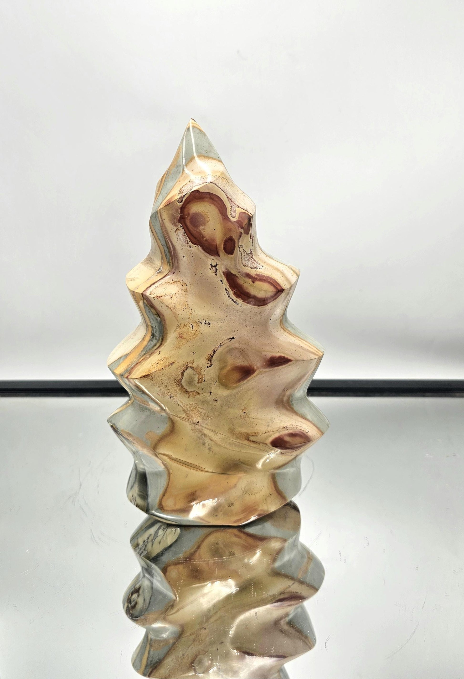 pastel coloured ocean jasper flame crystal for enhancing interior design aesthetics.