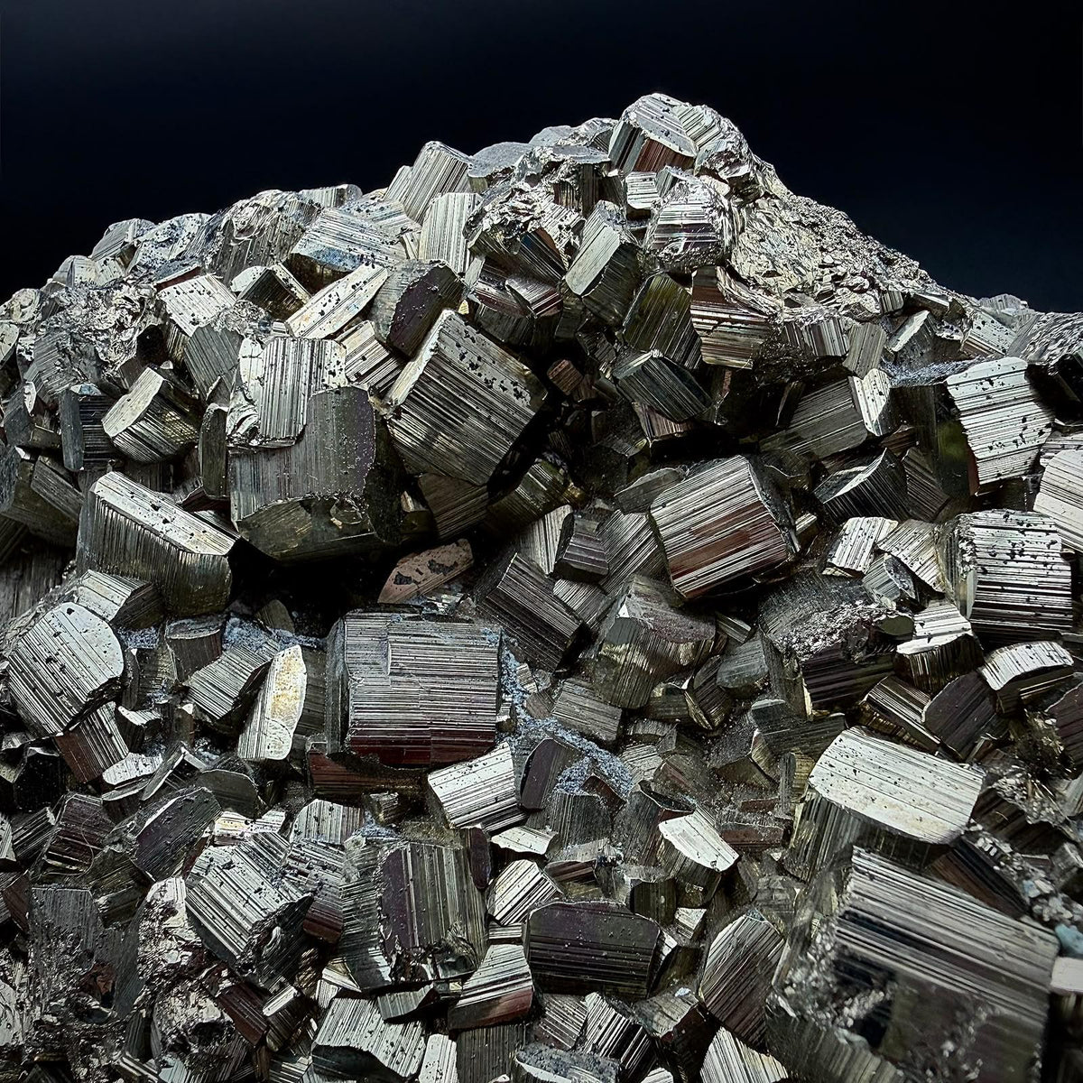 Natural Peruvian Pyrite crystal cluster for mineral collectors.