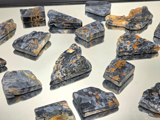 Polished Pietersite crystal slice with natural rough edge