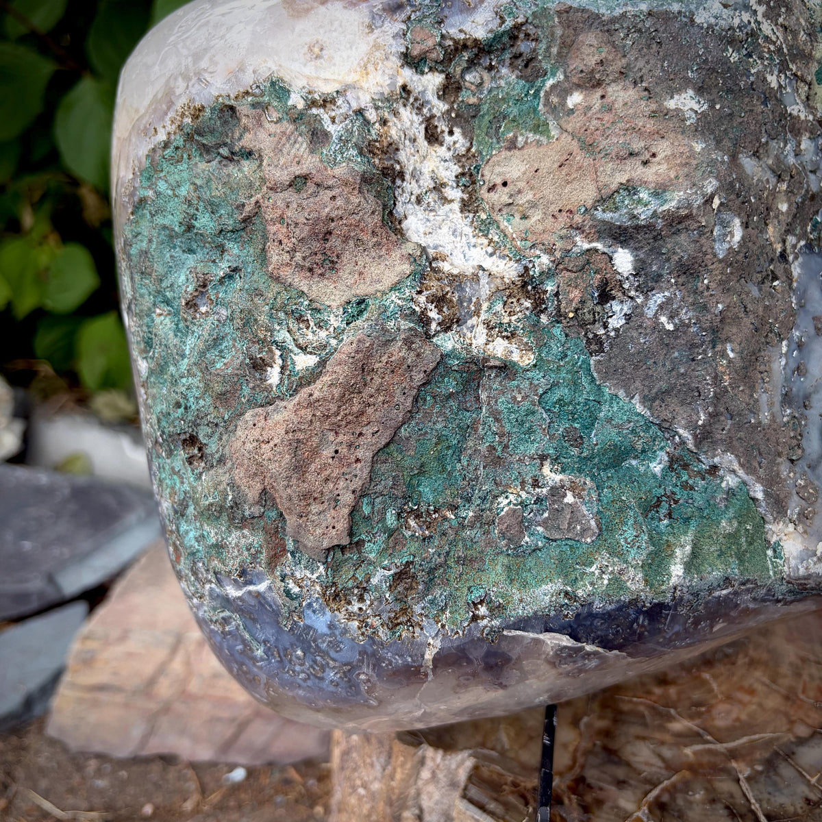 Polished-edge Amethyst geode for interior decor