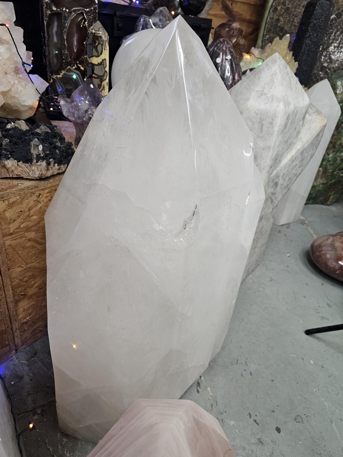 Polished Quartz Crystal for interiors, luxury spa and spiritual spaces - large crystal shop.
