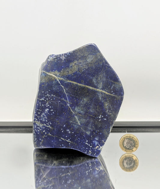 Polished freeform Lapis Lazuli with vibrant natural colour.