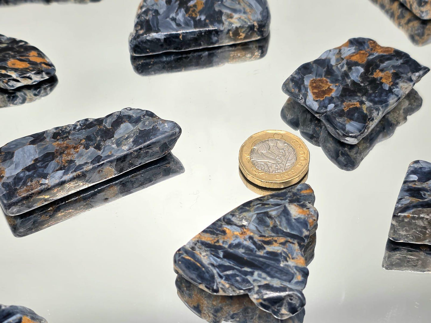 Polished Pietersite mineral slice with natural edge