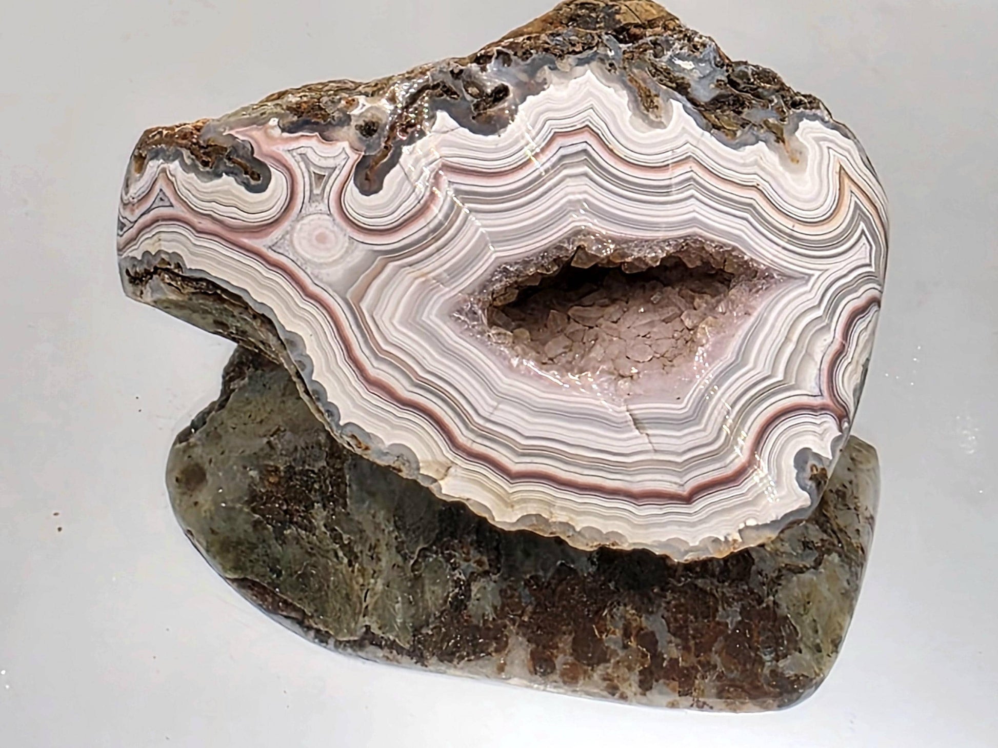 Polished Malawi Agate natural geode collector’s stone.