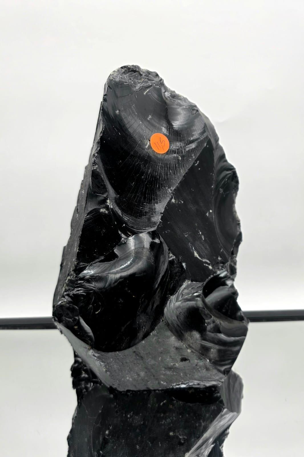 natural volcanic glass obsidian crystal polished freeform