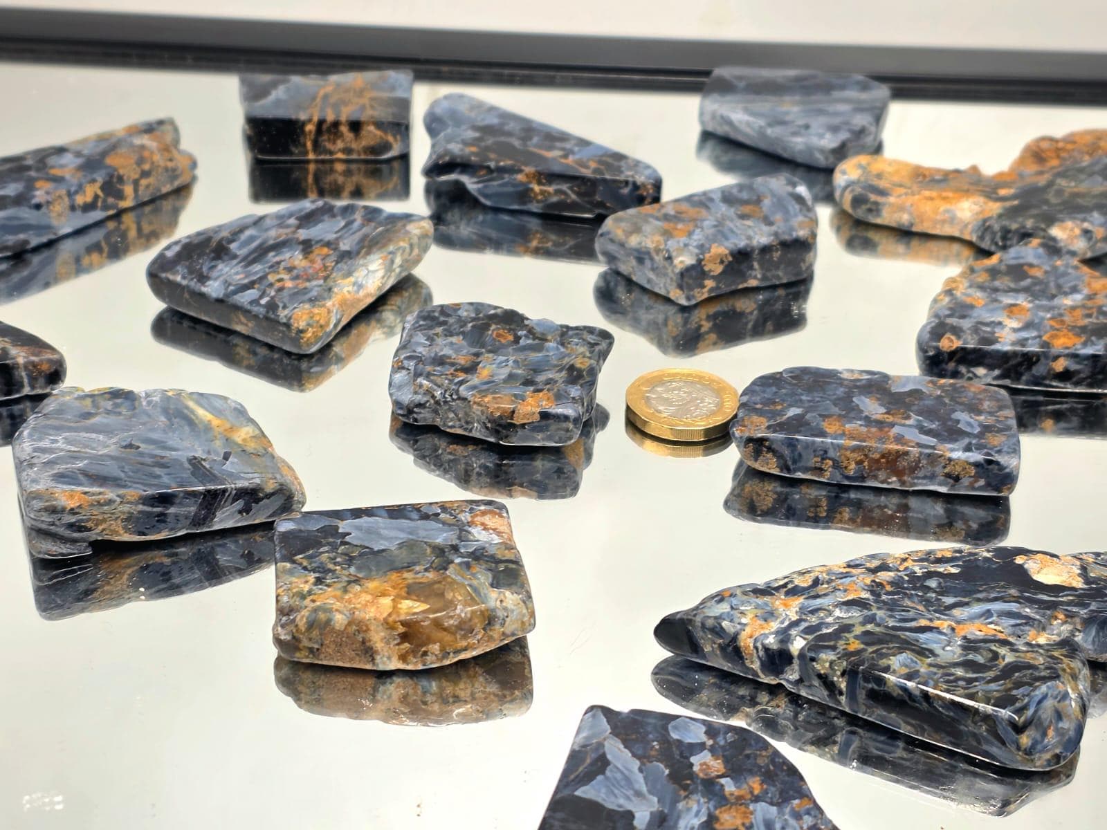 Chatoyant Pietersite slice from Namibia