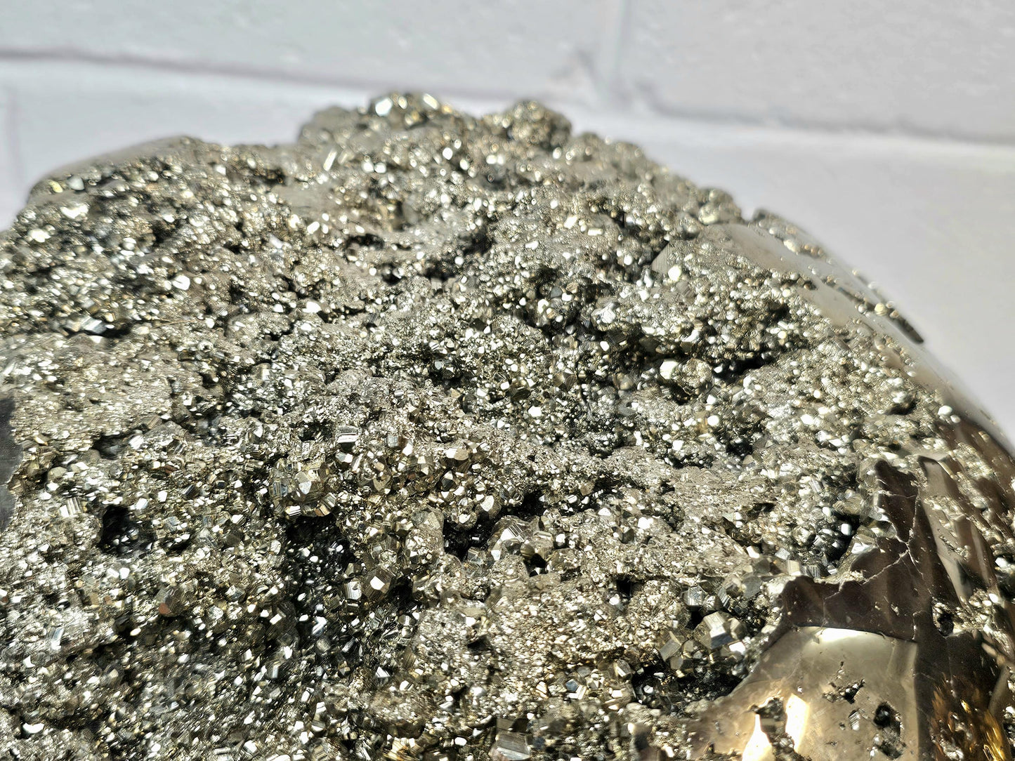 Cubic formation pyrite sphere, perfect for interior design.
