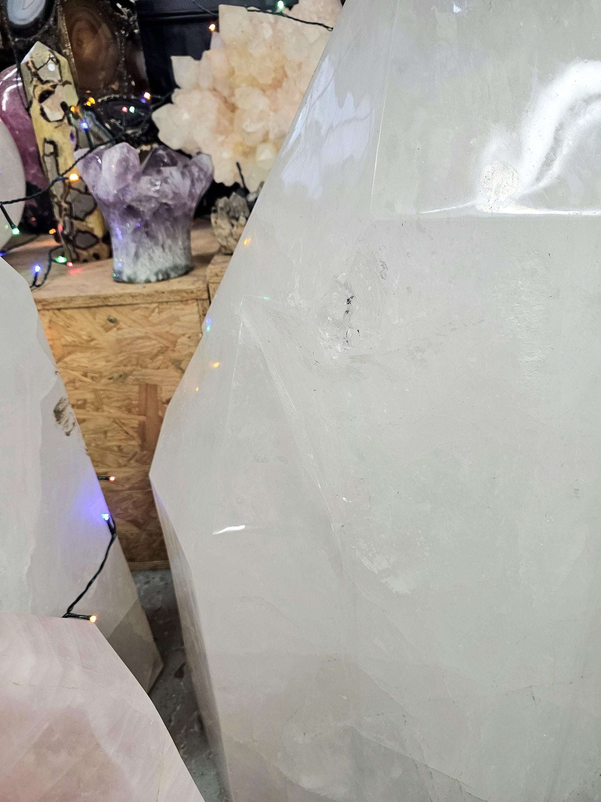Polished high-grade quartz point – massive crystal with clarity and elegant structure from Madagascar