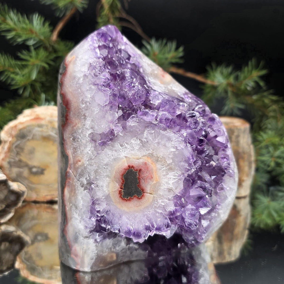 Premium Uruguayan Amethyst freeform suitable for decorative display.