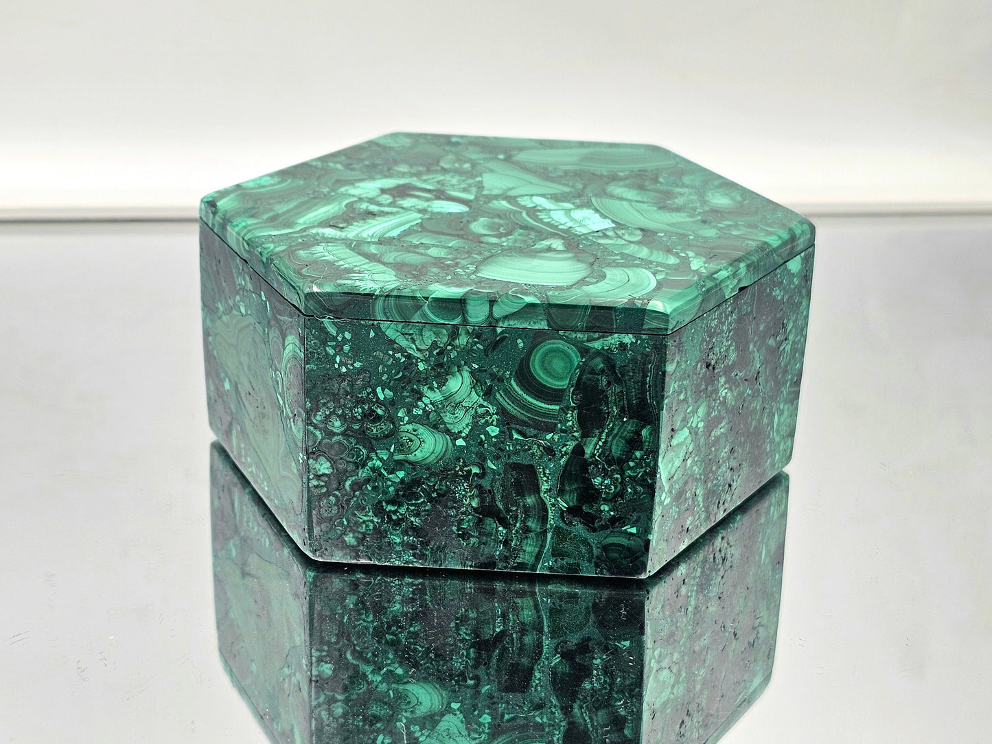 premium malachite crystal storage box hexagon