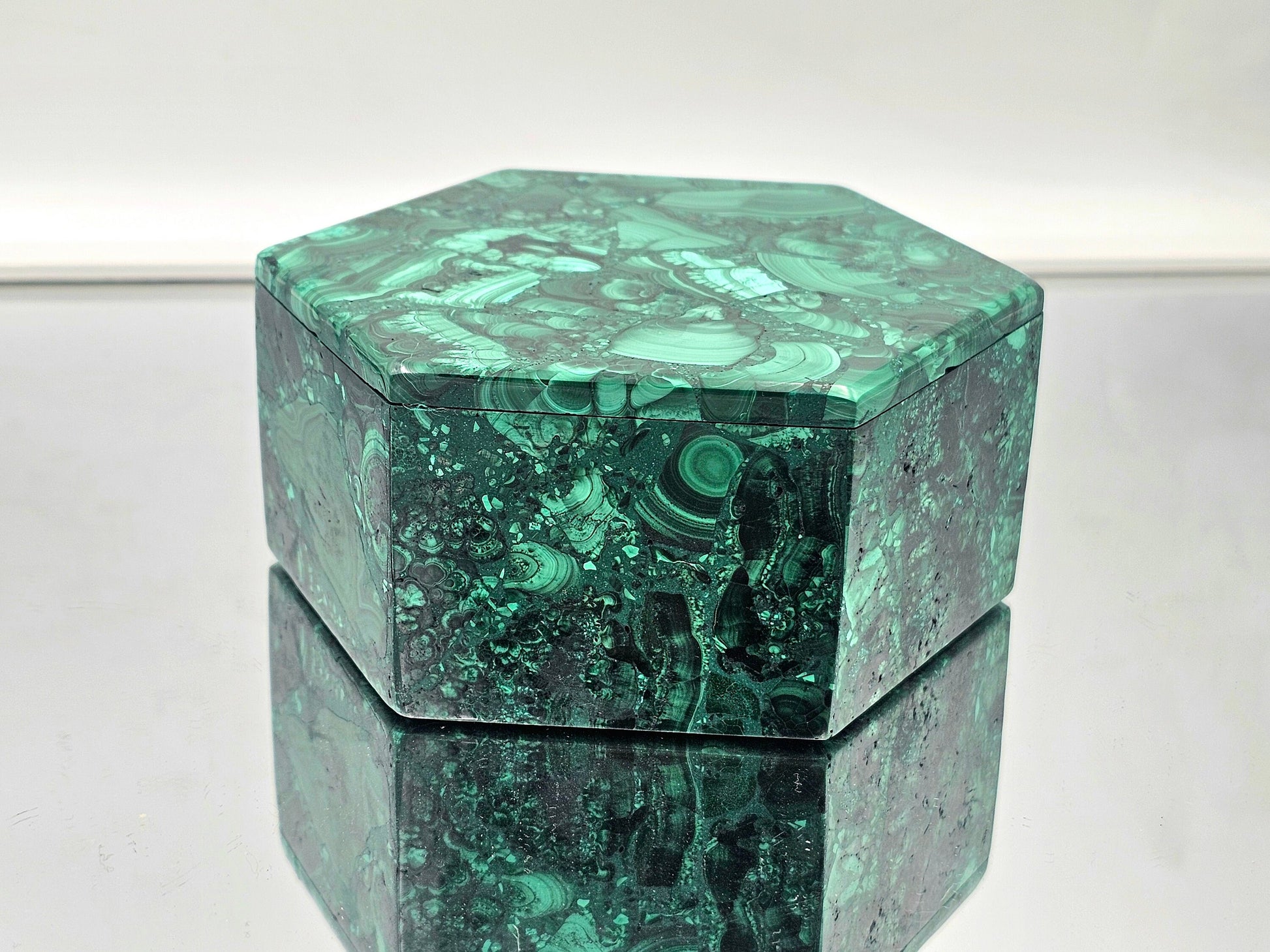 premium malachite crystal storage box hexagon