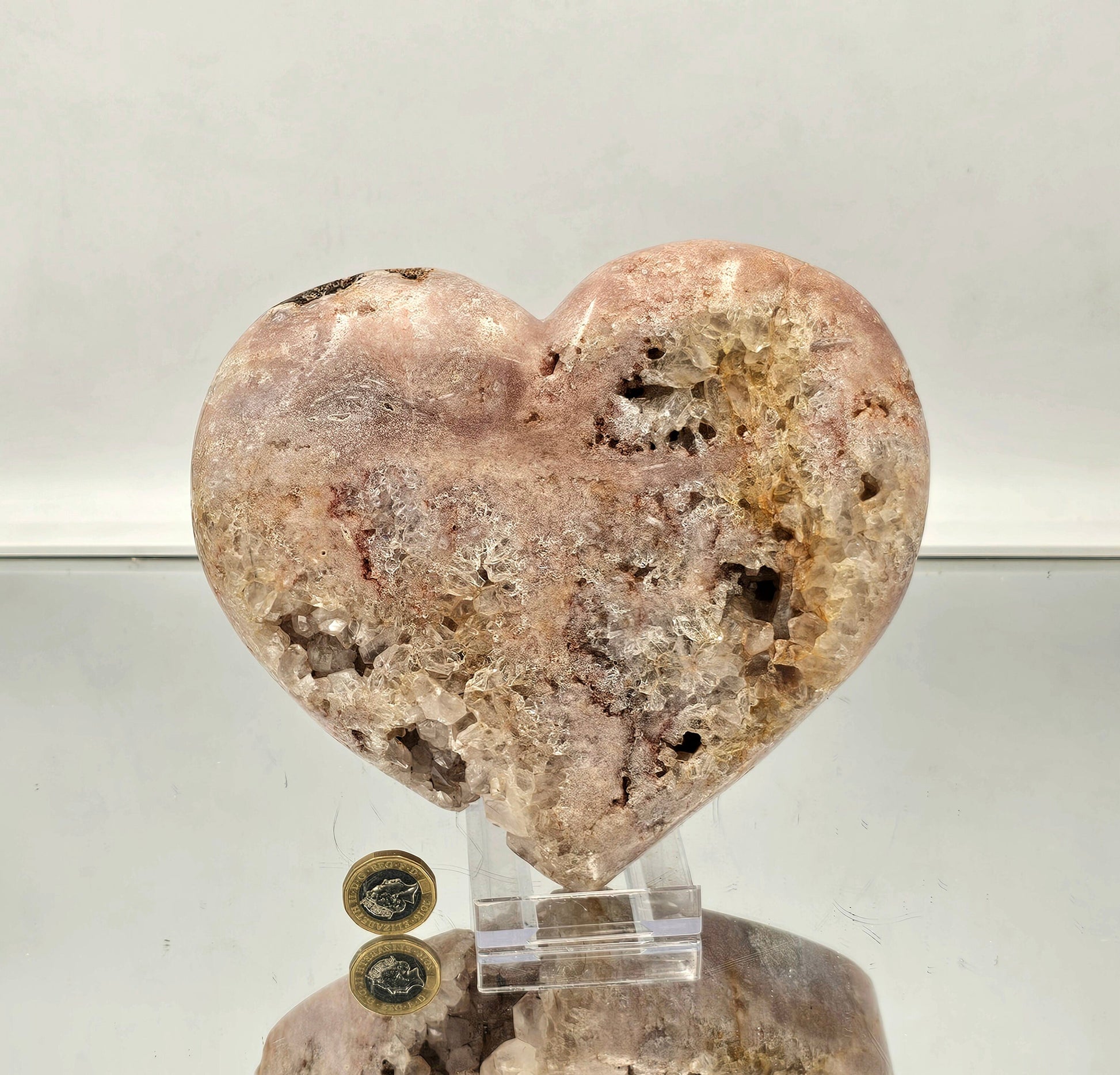 premium pink amethyst heart