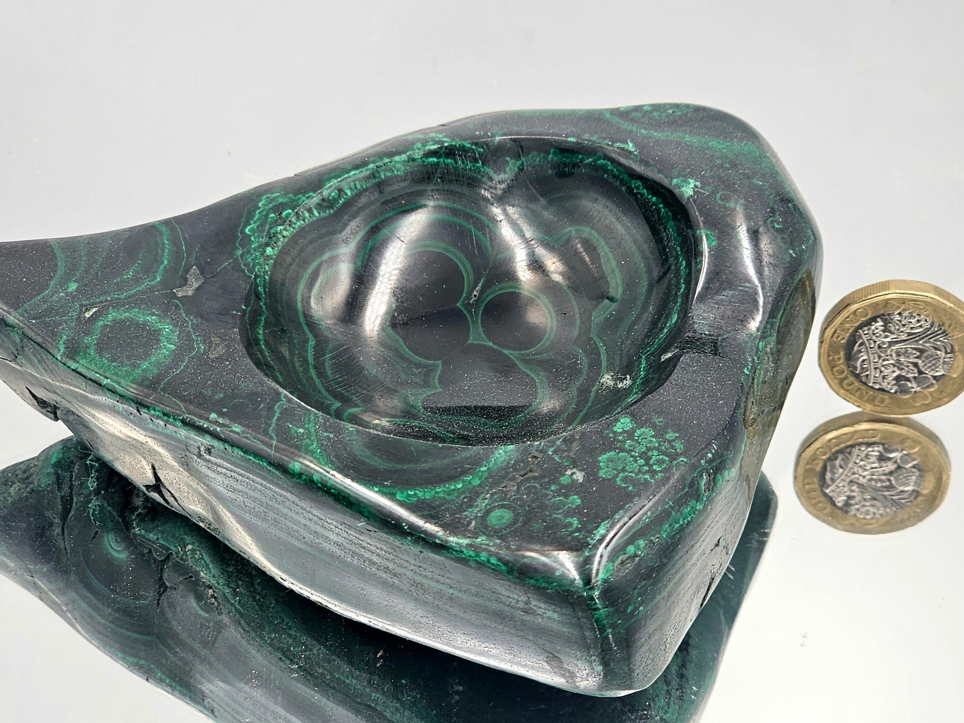 premium small malachite crystal bowl