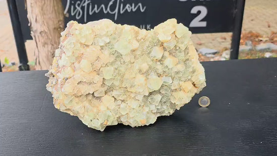 video of geology collection fluorite crystal on natural Moroccan matrix.
