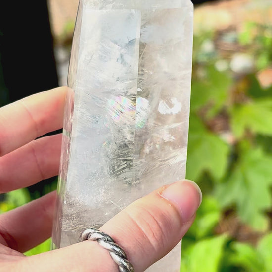 Natural quartz prism home accessory with clear tones and polished surface for interior styling