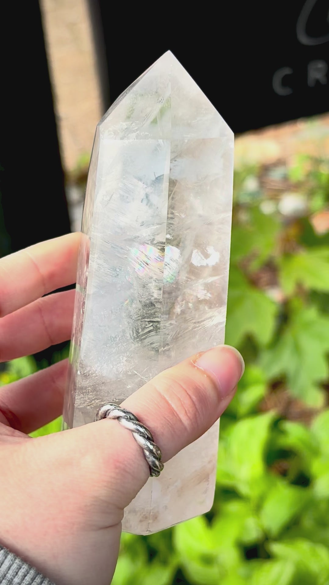 Natural quartz prism home accessory with clear tones and polished surface for interior styling