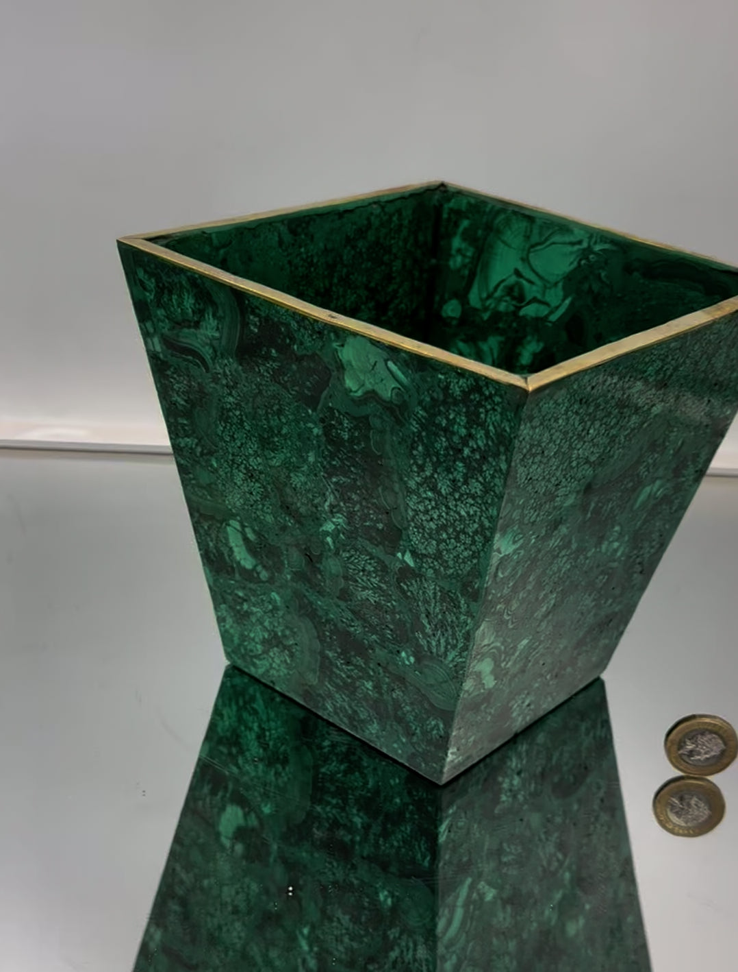 luxury malachite crystal flower pot
