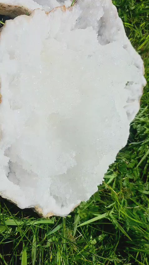 Unique quartz and selenite geode