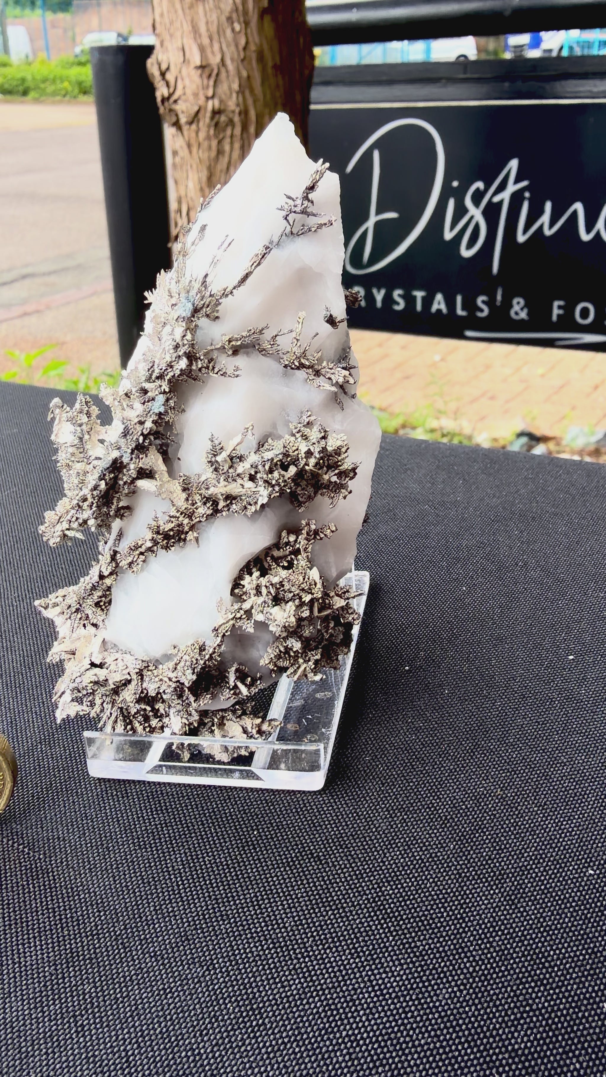 Video panning across Native Silver to show its shimmering, light-reflecting metallic lustre.
